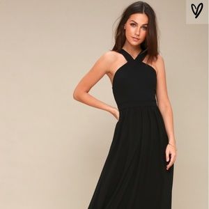 Lulus Air of Romance Black Maxi Dress